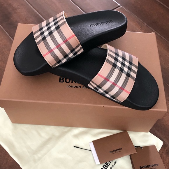 NWT❗️Burberry Check Slide Sandal - Picture 1 of 7